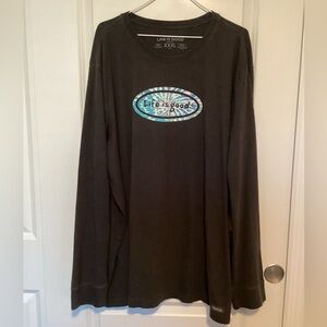 Life is Good Men's Tie Dye Oval Long Sleeve Crusher Tee, Black Size XXXL - IEC